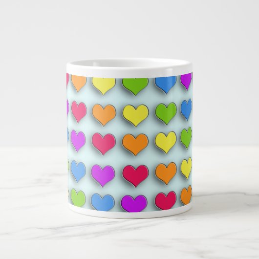 Poppin Retro Hearts Jumbo-Tasse (Vorderseite)