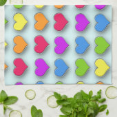 Poppin Retro Hearts Küchentuch (Gefaltet)