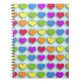 Poppin Retro Hearts Notizblock (Vorderseite)