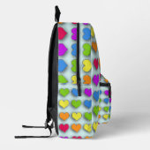 Poppin Retro Herz Fun Regenbogen Muster Bedruckter Rucksack (Links)