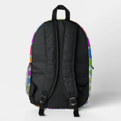 Poppin Retro Herz Fun Regenbogen Muster Bedruckter Rucksack (Rückseite)