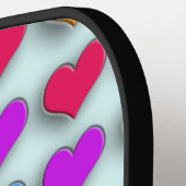 Poppin Retro Herz Fun Regenbogen Muster Pickleball Schläger (Linke Seite)