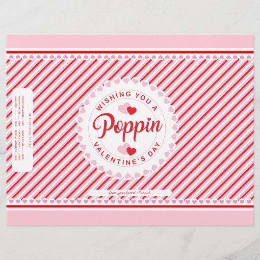 Poppin Valentine's Day Popcorn Bag Wrapper Flyer (Vorne)