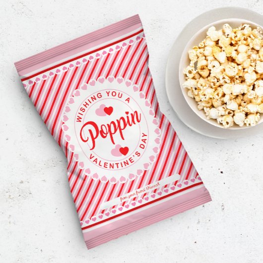 Poppin Valentine's Day Popcorn Bag Wrapper Flyer