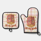 Poppin' with Style - "Pop dazu!" Ofenhandschuh & Topflappen-Set (Vorderseite)