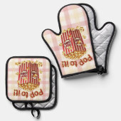 Poppin' with Style - "Pop dazu!" Ofenhandschuh & Topflappen-Set (Vorderseite/Rückseite)