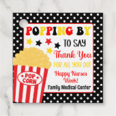 Popping by say Dankeschön Geschenk Geschenkanhänger (Vorderseite)