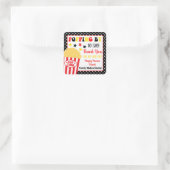 Popping by say Dankeschön Geschenk Quadratischer Aufkleber (Tasche)