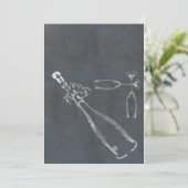 Popping Champagne Cork Einladung (Stehend Vorderseite)