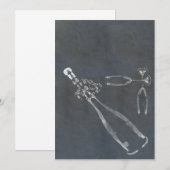 Popping Champagne Cork Einladung (Vorne/Hinten)