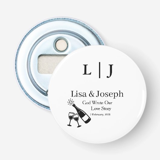 Popping Champagne &Toasting Glasses Party Wedding  Flaschenöffner (Vorderseite)