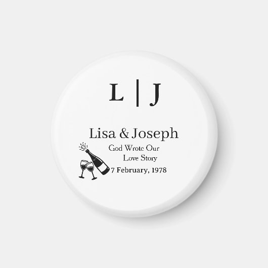 Popping Champagne &Toasting Glasses Party Wedding Magnet (Vorne)