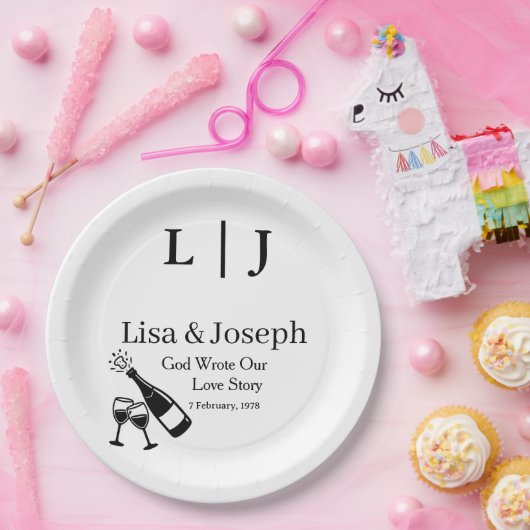 Popping Champagne &Toasting Glasses Party Wedding Pappteller (Party)