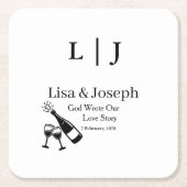 Popping Champagne &Toasting Glasses Party Wedding Rechteckiger Pappuntersetzer (Vorderseite)