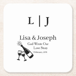 Popping Champagne &Toasting Glasses Party Wedding  Rechteckiger Pappuntersetzer