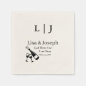 Popping Champagne &Toasting Glasses Party Wedding  Serviette (Vorderseite)