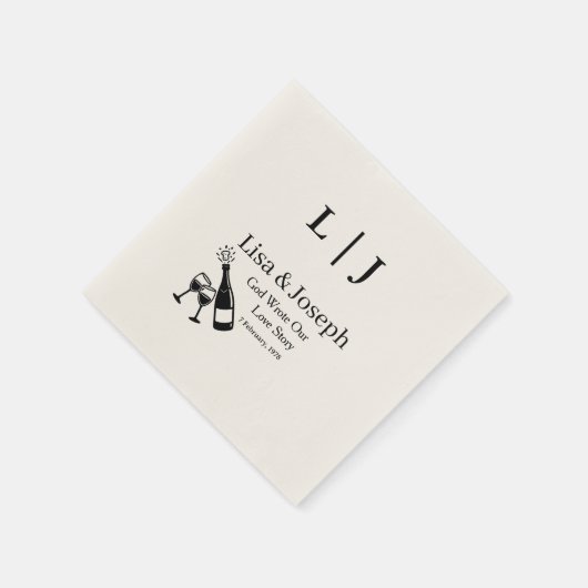 Popping Champagne &Toasting Glasses Party Wedding Serviette (Ecke)