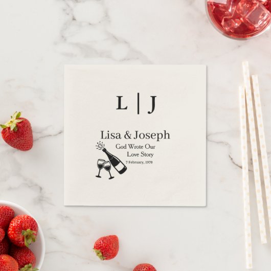 Popping Champagne &Toasting Glasses Party Wedding  Serviette (Beispiel)