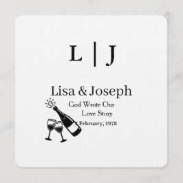 Popping Champagne &Toasting  Party Wedding  Einladung