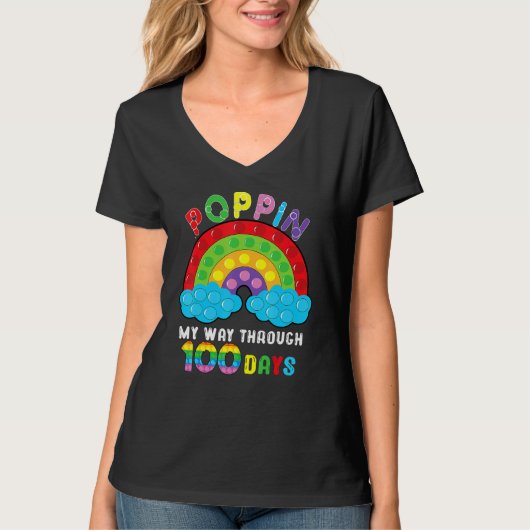 Popping My Way Through 100 Days Of School For Stud T-Shirt (Vorderseite)