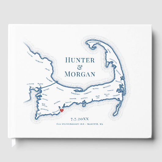 Popponesset Inn Cape Cod Elegante Hochzeit Gästebuch (Vorderseite)