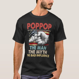 Poppop den Mann, die Mythos-amerikanische Flagge,  T-Shirt
