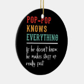 Poppop Knows Everything Best Poppop Funny Keramik Ornament (Rechts)