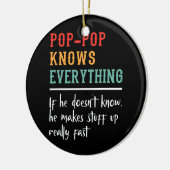 Poppop Knows Everything Best Poppop Funny Keramik Ornament (Links)