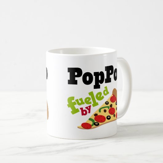 Poppop (lustige) Pizza Kaffeetasse (VorderseiteRechts)