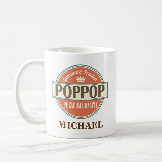 Poppop personalisiertes Tassen-Geschenk Kaffeetasse (Links)