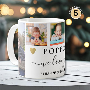 Poppop Wir lieben dich Enkelkinder 5 Foto-Collage Kaffeetasse