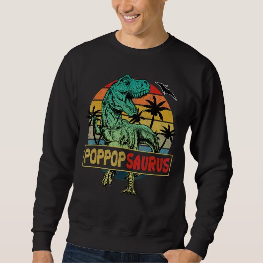 Poppopsaurus Rex Dinosaur Familie Matching Sweatshirt (Vorderseite)