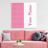 Popppy Modern Hahnentrittmuster mit Namen Leinwanddruck (Insitu (Wohnzimmer))