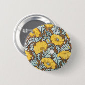 Poppy Art Illustration Blume Muster Button (Vorne & Hinten)