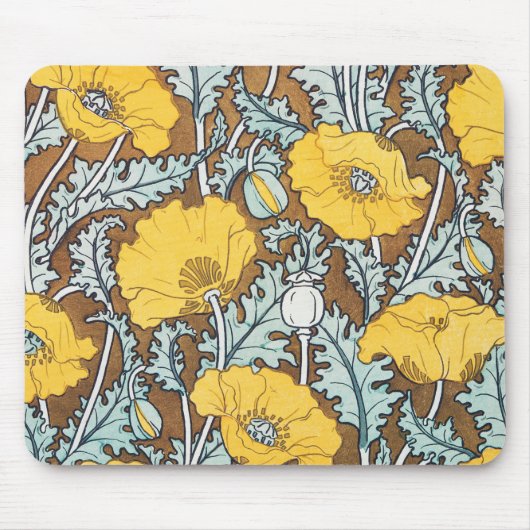 Poppy Art Illustration Blume Muster Mousepad (Vorne)