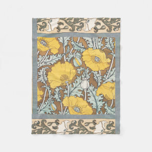 Poppy Art Illustration Blume Nouveau Fleecedecke