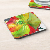 Poppy Art Makro-Mohn Getränkeuntersetzer (Linke Seite)