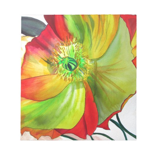 Poppy Art Makro-Mohn Notizblock (Vorderseite)