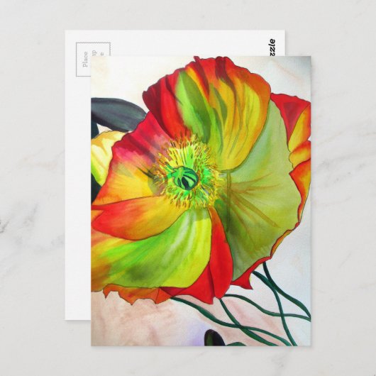 Poppy Art Makro-Mohn Postkarte (Vorne/Hinten)