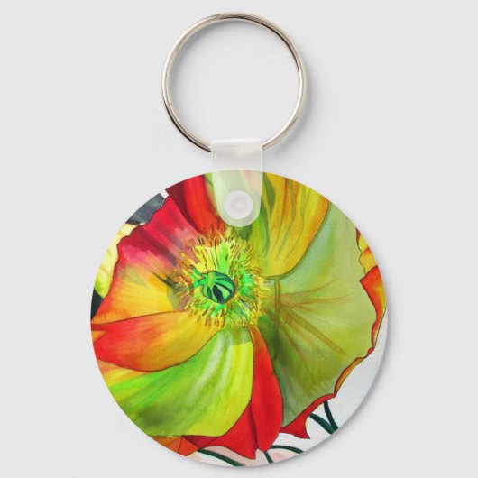 Poppy Art Makro-Mohn Schlüsselanhänger (Vorderseite)