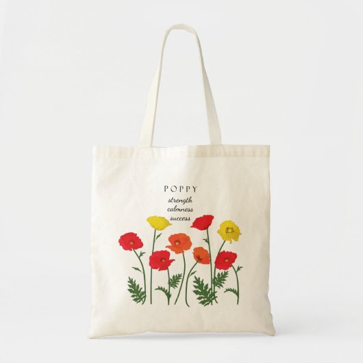 Poppy August Geburtsmonat Blume Bag Tragetasche (Vorne)