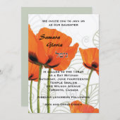 Poppy Bat Mitzvah Einladung (Vorne/Hinten)