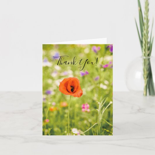 Poppy Blank Inside Dankeskarte (Vorderseite)