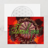 Poppy Blossom - Danke Postkarte (Vorne/Hinten)