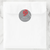Poppy Blossom Round-Address-Label Runder Aufkleber (Tasche)