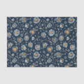 Poppy Blue Floral Pattern Geschenk Seidenpapier (Vorderseite)