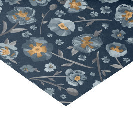 Poppy Blue Floral Pattern Geschenk Seidenpapier