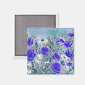 'Poppy Blue' Magnet (Vorderseite/Rückseite)