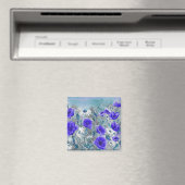 'Poppy Blue' Magnet (In Situ (Geschirrspüler))