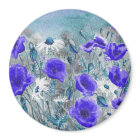 'Poppy Blue' Magnet